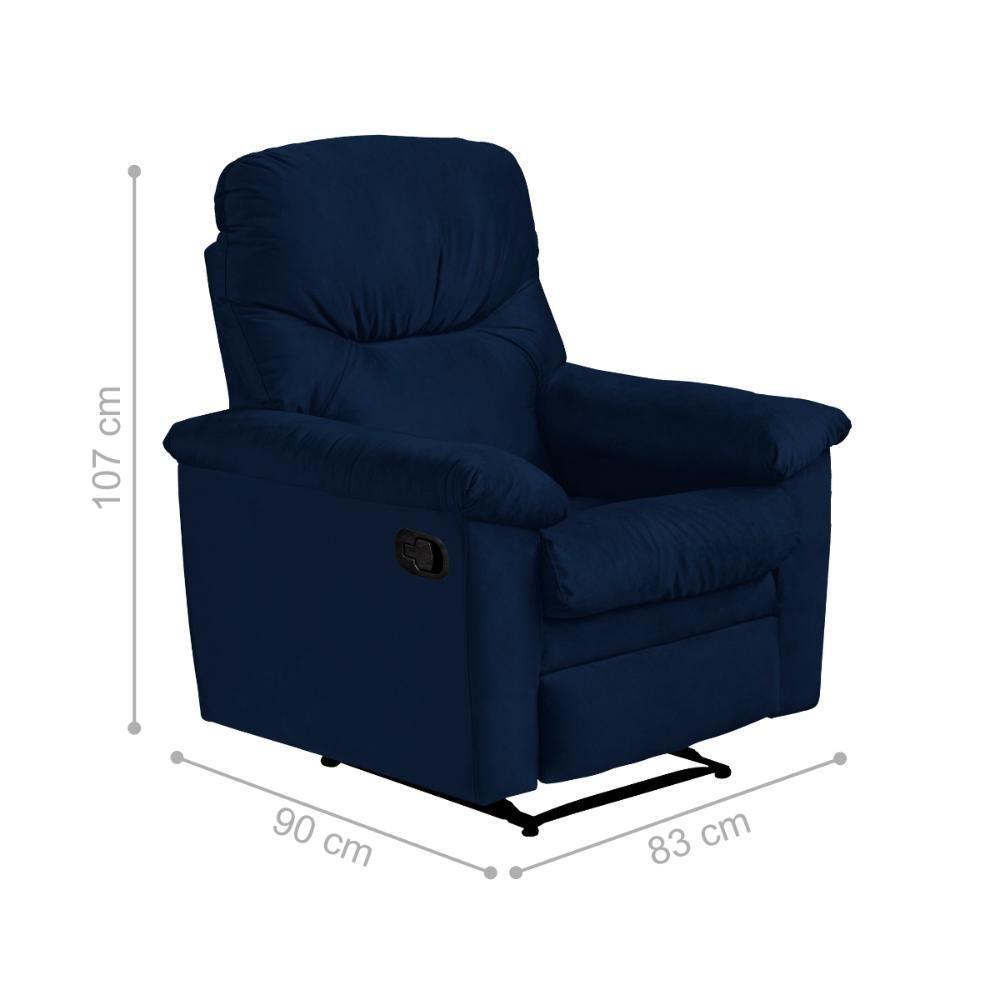 Poltrona Reclinável Essen Veludo Light Azul - 4