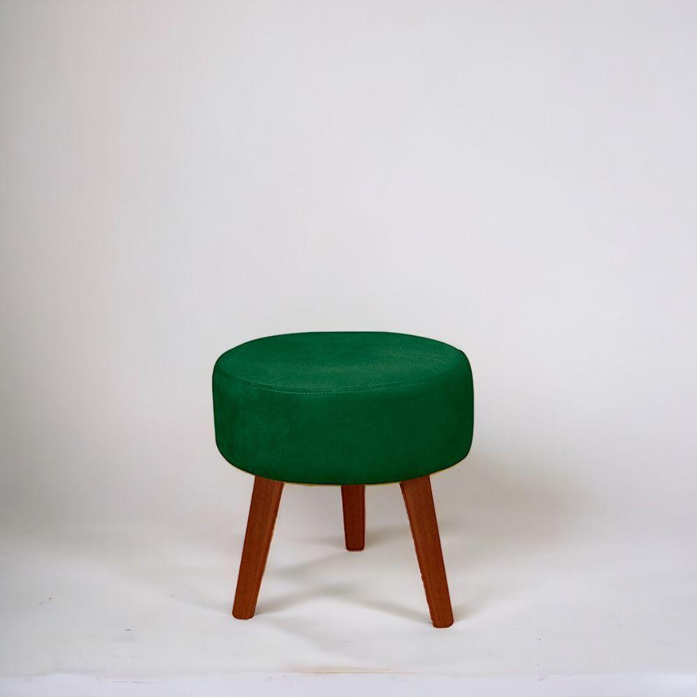 Kit 2 Puff Redondo Decorativo Danny Pés Palito Cor:verde - 2