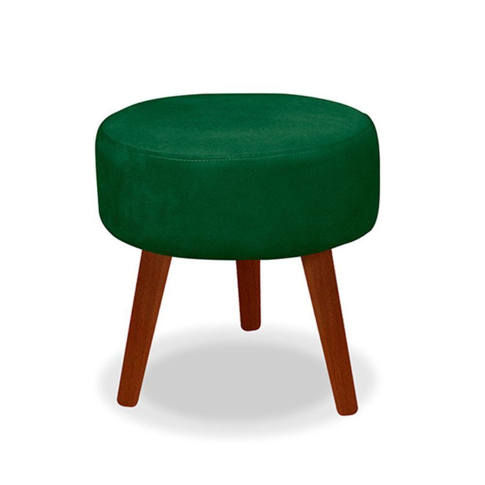 Kit 2 Puff Redondo Decorativo Danny Pés Palito Cor:verde - 3