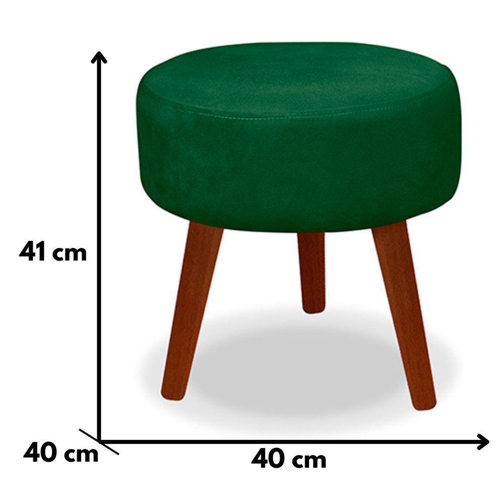 Kit 2 Puff Redondo Decorativo Danny Pés Palito Cor:verde - 4