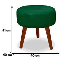 Kit 2 Puff Redondo Decorativo Danny Pés Palito Cor:verde