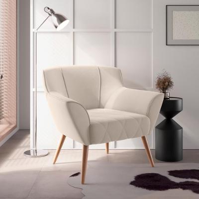 Poltrona De Sala Para Decoração Italva Inca Areia