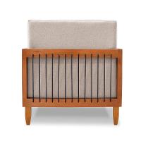 Poltrona Sala De Estar Base De Madeira Mariana Linho S04 - D'rossi Cor Areia - 3