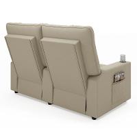 Poltrona Reclinável Para Cinema Parma 2 Lugares Baú Usb Veludo Bege Fh1 - D'rossi - 5