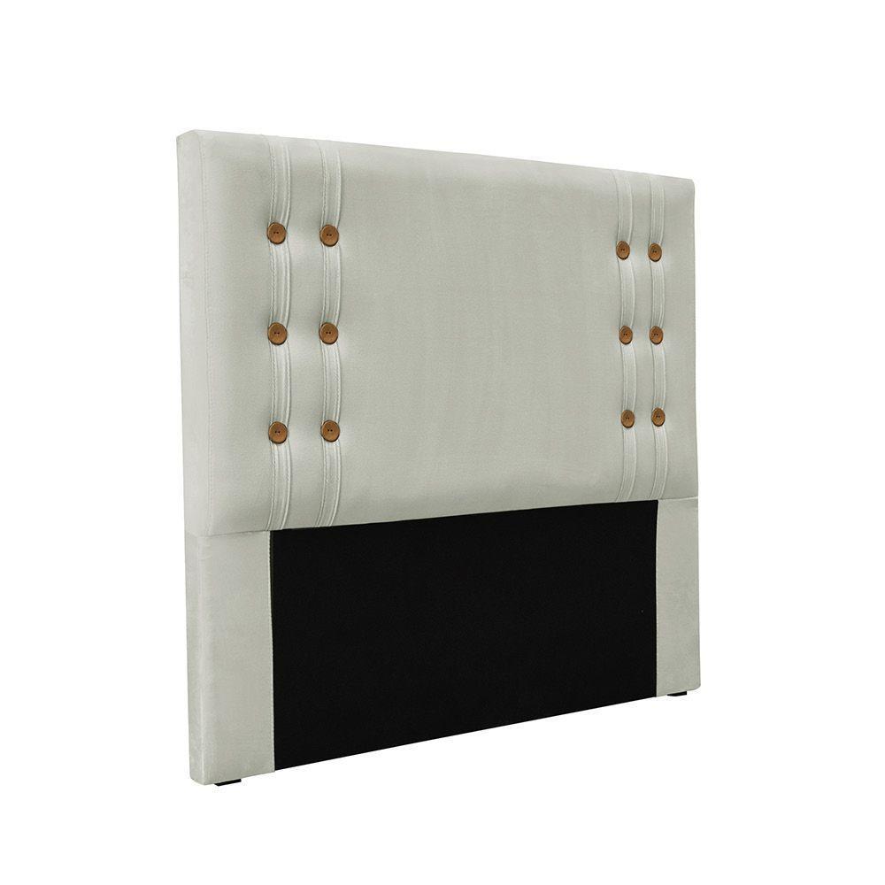 Cabeceira Cama Box Casal 140cm E Recamier Gênova Veludo Prata S04 - D'rossi - 1