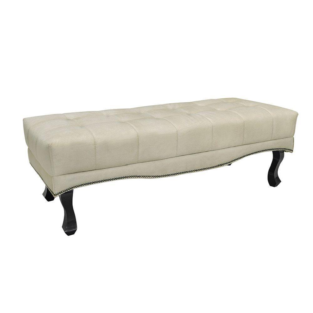 Cabeceira Cama Box Solteiro 90cm E Recamier Vicenza Veludo Bege S04 - D'rossi - 6