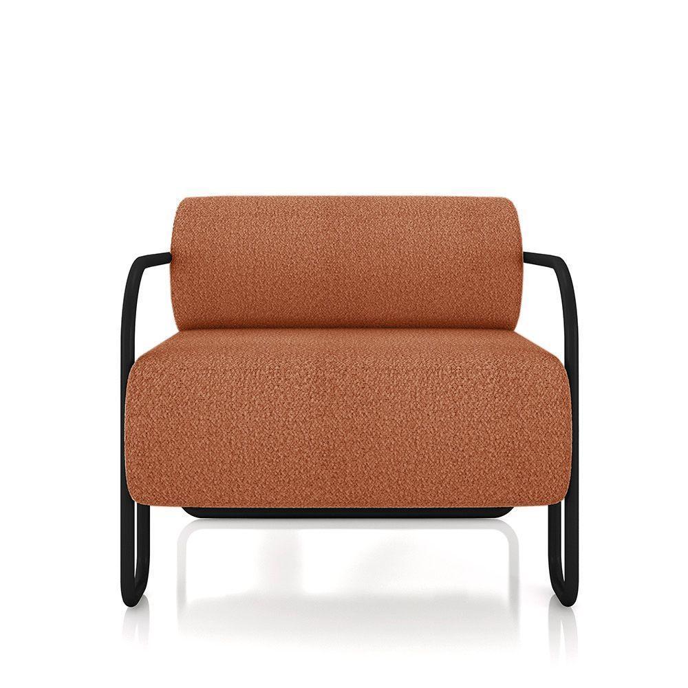Poltrona Sala De Estar Industrial Preto Ameli Bouclê K01 - D'rossi Cor Terra Cota - 5