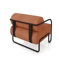 Poltrona Sala De Estar Industrial Preto Ameli Bouclê K01 - D'rossi Cor Terra Cota - 3