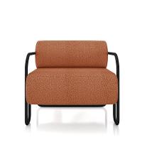 Poltrona Sala De Estar Industrial Preto Ameli Bouclê K01 - D'rossi Cor Terra Cota - 5