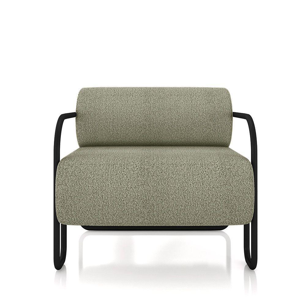 Poltrona Sala De Estar Industrial Preto Ameli Bouclê K01 - D'rossi Cor Verde - 5