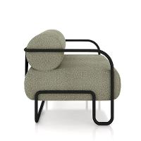 Poltrona Sala De Estar Industrial Preto Ameli Bouclê K01 - D'rossi Cor Verde