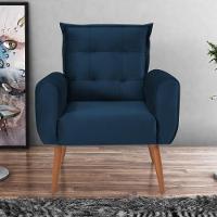 Conjunto De Poltronas Decorativas Atlas Veludo Azul