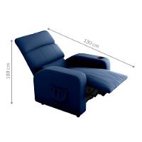 Poltrona Reclinável Para Descanso Pilos Veludo Azul - 2