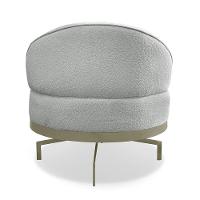 Poltrona Sala De Estar Base Giratória Dourada Aura Bouclê Cinza S04 - D'rossi - 2