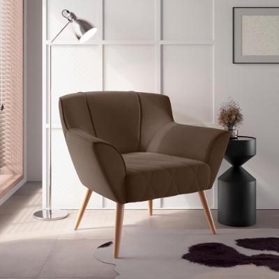 Poltrona De Sala Para Decoração Italva Inca Marrom