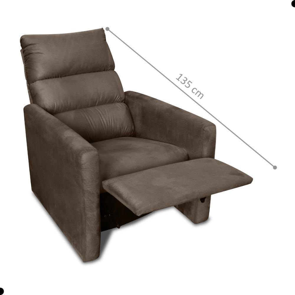 Poltrona Do Papai Reclinável Leon Suede Marrom - 3