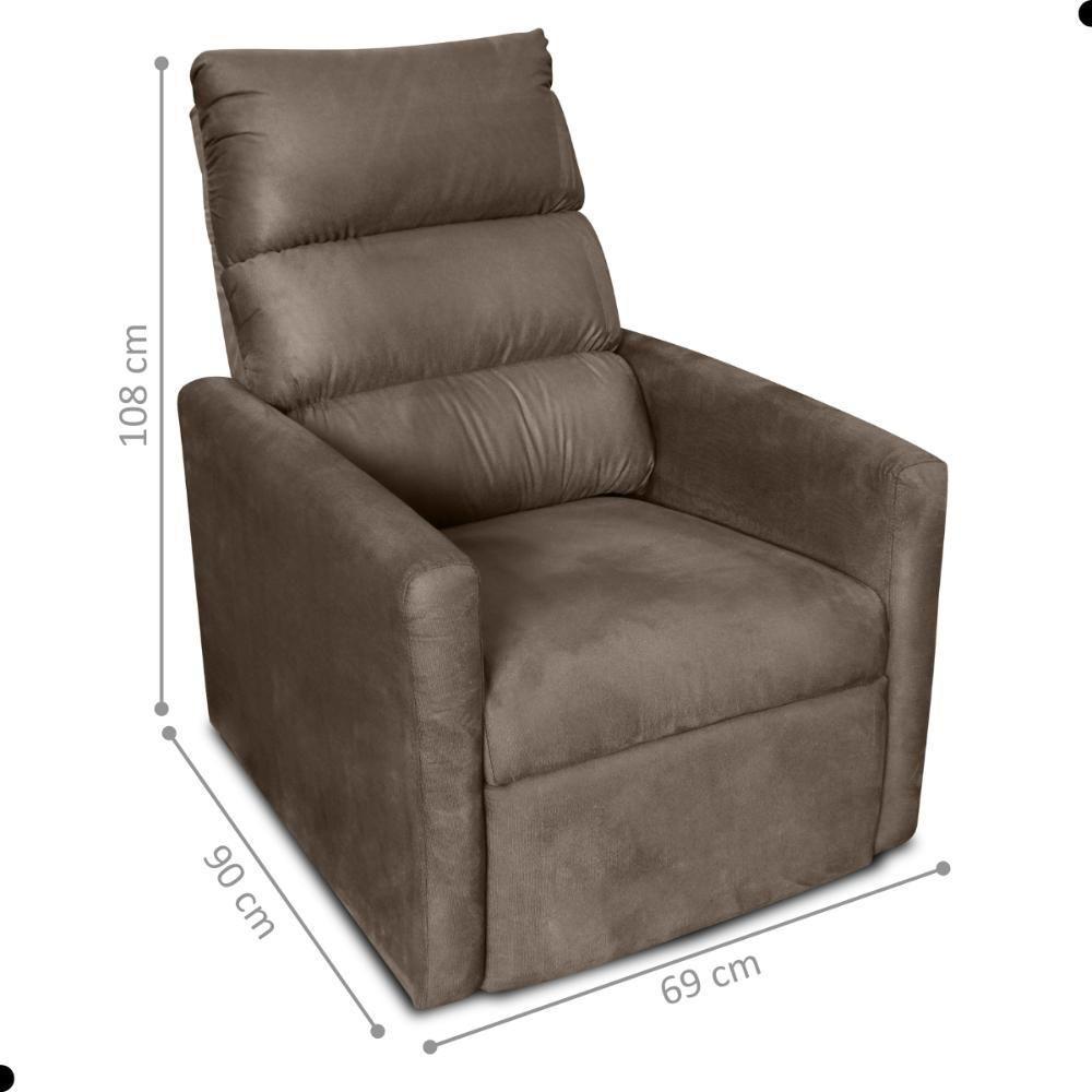 Poltrona Do Papai Reclinável Leon Suede Marrom - 4
