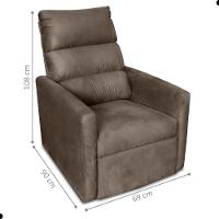 Poltrona Do Papai Reclinável Leon Suede Marrom - 4