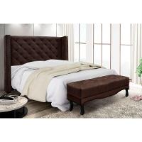 Cabeceira Cama Box Queen 160cm E Recamier Vicenza Suede Café S04 - D'rossi - 5