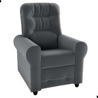 Poltrona Descanso Reclinável Andrea Veludo Cinza - 2