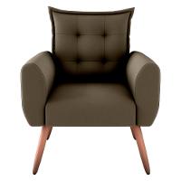 Conjunto De Poltronas Decorativas Lily Suede Cappuccino