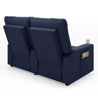 Poltrona Reclinável Para Cinema Parma 2 Lugares Baú Usb Pu Fh1 - D'rossi Cor Azul - 2