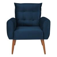 Conjunto De Poltronas Decorativas Lily Veludo Azul