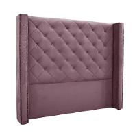 Cabeceira Cama Box Queen 160cm E Recamier Vicenza Veludo Uva S04 - D'rossi - 1