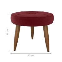 Conjunto Poltrona E Puff Decorativos Josh Veludo Vinho - 2