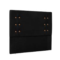 Cabeceira Cama Box Casal 140cm E Recamier Gênova Suede S04 - D'rossi Cor Preto - 1