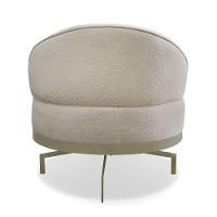 Poltrona Sala De Estar Base Giratória Dourada Aura Bouclê Bege S04 - D'rossi - 2