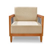 Poltrona Sala De Estar Base De Madeira Mariana Linho S04 - D'rossi Cor Dourado