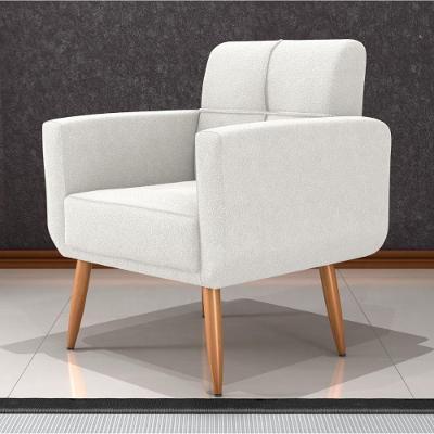 Poltrona Decorativa Para Sala Lilian Boucle Bege CasaH