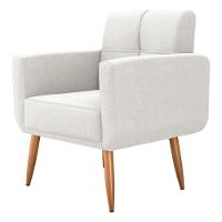 Poltrona Decorativa Para Sala Lilian Boucle Bege - 2