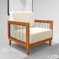 Poltrona Sala De Estar Base De Madeira Mariana Linho Pérola S04 - D'rossi - 6