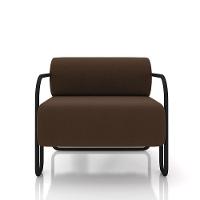 Poltrona Sala De Estar Industrial Preto Ameli Veludo Marrom K01 - D'rossi - 5