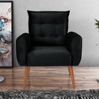 Conjunto De Poltronas Decorativas Lily Veludo Preto - 2