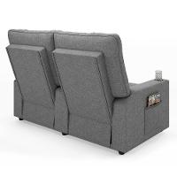 Poltrona Reclinável Para Cinema Parma 2 Lugares Baú Usb Linho Fh1 - D'rossi Cor Cinza - 2