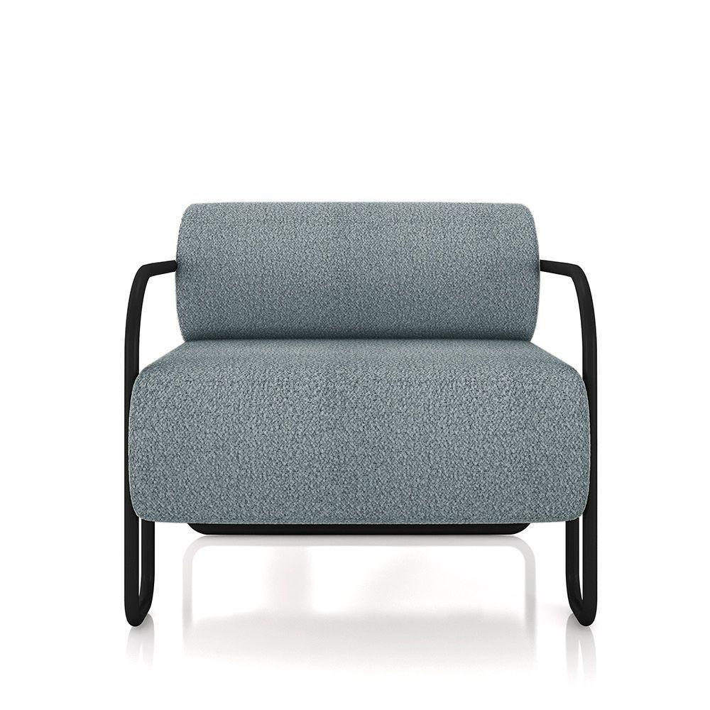 Poltrona Sala De Estar Industrial Preto Ameli Bouclê K01 - D'rossi Cor Azul - 5