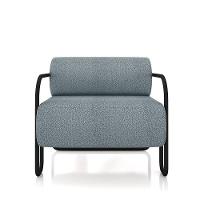 Poltrona Sala De Estar Industrial Preto Ameli Bouclê K01 - D'rossi Cor Azul - 5