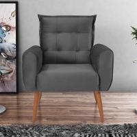 Conjunto De Poltronas Decorativas Lily Veludo Cinza - 5