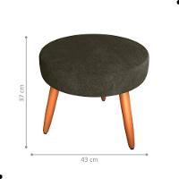 Jogo De Poltronas E Puff Livia Veludo Turkey Marrom