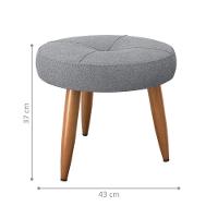 Conjunto Poltrona E Puff Decorativos Josh Boucle Cinza - 3