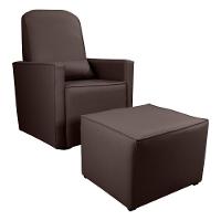 Poltrona Com Puff Para Maternidade Ibiza Sintetico Marrom - 2