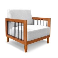 Poltrona Sala De Estar Base De Madeira Mariana Linho S04 - D'rossi Cor Grigio - 1