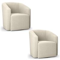 Kit 2 Poltronas Stella Max Bouclê Base Giratória Menta - 1