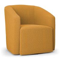 Poltrona Sala De Estar Base Giratória Stella Max Bouclê Mostarda D03 - 1