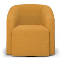 Poltrona Sala De Estar Base Giratória Stella Max Bouclê Mostarda D03 - 3