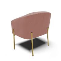 Poltrona Pé De Ferro Dourado Kit 2 Stella Veludo Rosê D03 - D'rossi