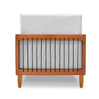 Poltrona Sala De Estar Base De Madeira Mariana Linho Grigio S04 - D'rossi - 3